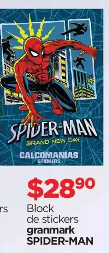 Chedraui Spider-man block de stickers granmark oferta