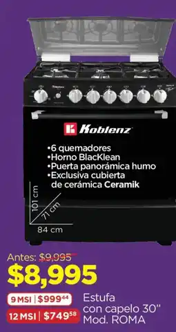 Chedraui Koblenz Estufa con capelo oferta
