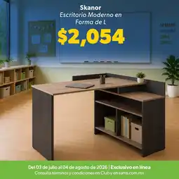 Sam's Club Skanor Escritorio Moderno en Forma de L oferta