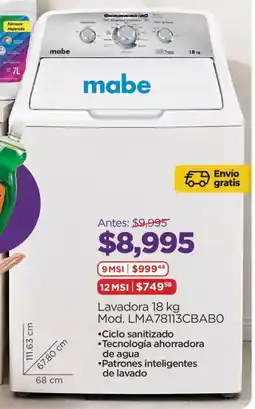 Chedraui Mabe lavadora 18 kg oferta