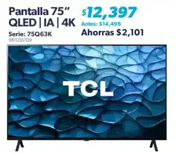 Sam's Club TCL Pantalla 75 QLED IA 4K oferta