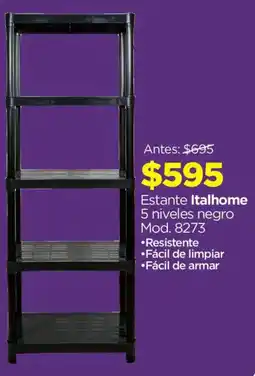 Chedraui Italhome estante 5 niveles negro oferta
