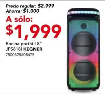 City Club kegner bocina portátil 8" oferta