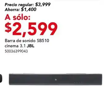 City Club JBL Barra de sonido SB510 cinema 3.1 oferta