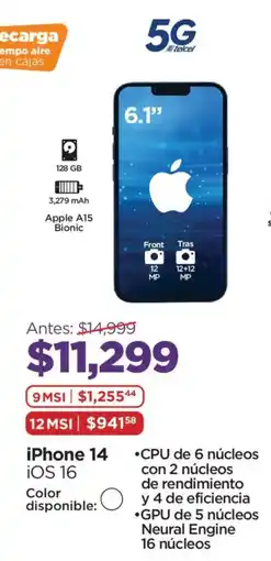 Chedraui Apple iPhone 14 oferta