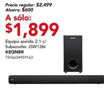 City Club kegner equipo sonido 2.1 c/ subwoofer jsw126t oferta
