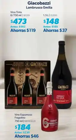 Sam's Club Giacobazzi Lambrusco Emilia oferta
