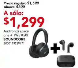 City Club Soundcore Audífonos space one + TWS K201 oferta