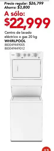 City Club whirlpool centro de lavado electrico o gas 20 kg oferta