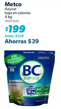 Sam's Club Metco Azucar baja en calorías oferta