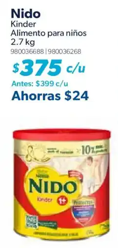 Sam's Club Nido Kinder Alimento para niños oferta