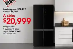 City Club new wave refrigerador 4 puertas 18 pies negro oferta