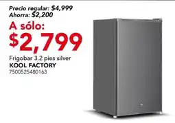 City Club Kool Factory Frigobar 3.2 pies silver oferta