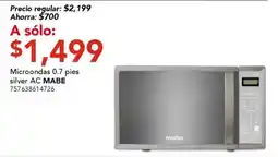 City Club mabe microondas 0.7 pies silver ac oferta