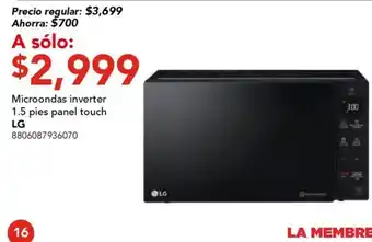 City Club lg microondas inverter 1.5 pies panel touch oferta