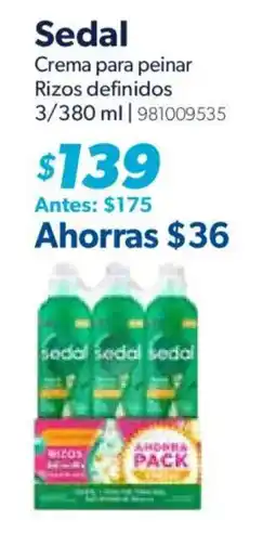 Sam's Club Sedal Crema para peinar Rizos definidos oferta