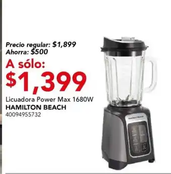 City Club Hamilton Beach Licuadora Power Max 1680W oferta
