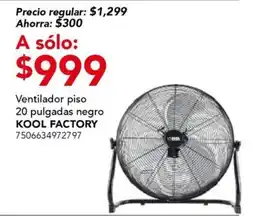 City Club Kool Factory Ventilador piso 20 pulgadas negro oferta