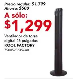 City Club Kool Factory Ventilador de torre digital 46 pulgadas oferta