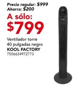 City Club Kool Factory Ventilador torre 40 pulgadas negro oferta