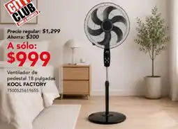 City Club Kool Factory Ventilador de pedestal 18 pulgadas oferta