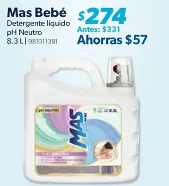 Sam's Club Mas Bebé Detergente líquido oferta