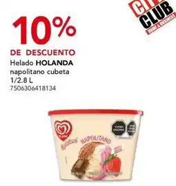 City Club Helado holanda napolitano cubeta oferta