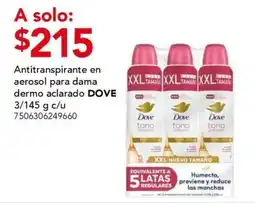 City Club Dove antitranspirante en aerosol para dama dermo aclarado oferta