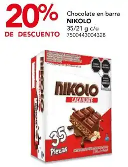City Club Nikolo chocolate en barra oferta