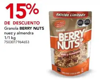 City Club Berry nuts granola nuez y almendra oferta