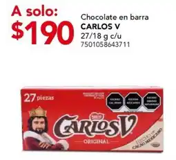 City Club Carlos V Chocolate en barra oferta