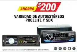 AutoZone Proelite y sdx variedad de autoestéreos oferta