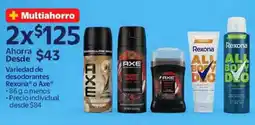 Walmart Express Rexona o axe variedad de desodorantes oferta