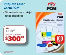 Ofix PCM Etiqueta Láser Carta PCM oferta