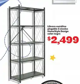 Soriana Mercado HomeStyle Design Librero metálico plegable 5 niveles color negro oferta