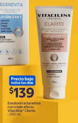 Walmart Express Vitacilina clarite emulsión aclaradora con triple efecto oferta
