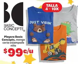Soriana Mercado Basic Concepts Playera Basic Concepts manga corta estampado niño oferta