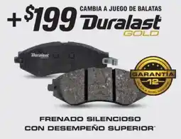 AutoZone Duralast gold cambia a juego de balatas oferta