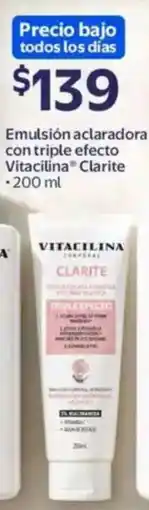 Walmart Vitacilina clarite emulsión aclaradora con triple efecto oferta