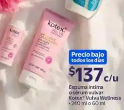 Walmart Kotex espuma intima o sérum vulvar vulva wellness oferta