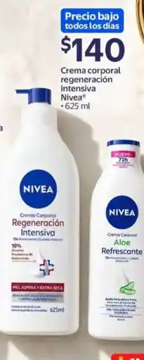 Walmart Nivea crema corporal regeneración intensiva oferta