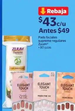 Walmart Express Zuum Pads faciales supreme regulares oferta
