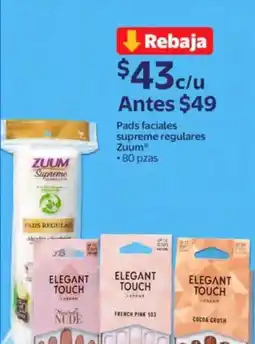 Walmart Zuum pads faciales supreme regulares oferta