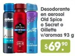 Arteli Desodorante en aerosol Old Spice o Secret o Gillette oferta
