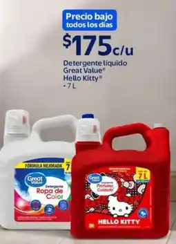 Walmart Hello kitty great value detergente liquido oferta