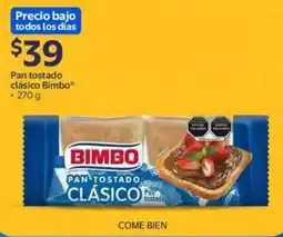 Walmart Bimbo pan tostado clasico oferta