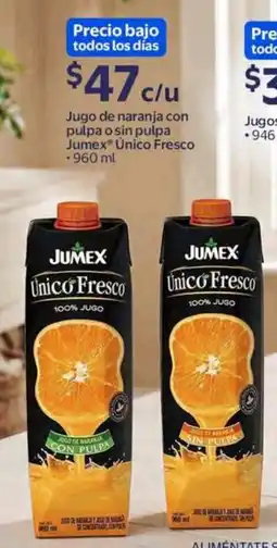 Walmart Express Jumex único fresco jugo de naranja con pulpa o sin pulpa jumex único fresco oferta
