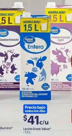 Walmart Great value leche entera oferta