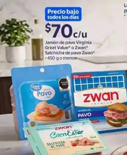 Walmart Zwan Jamón de Pavo Virginia oferta