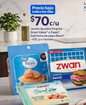 Walmart Zwan jamón de pavo virginia oferta